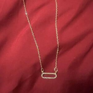 Chic Nation Gold Bar Necklace with Crystal Accents